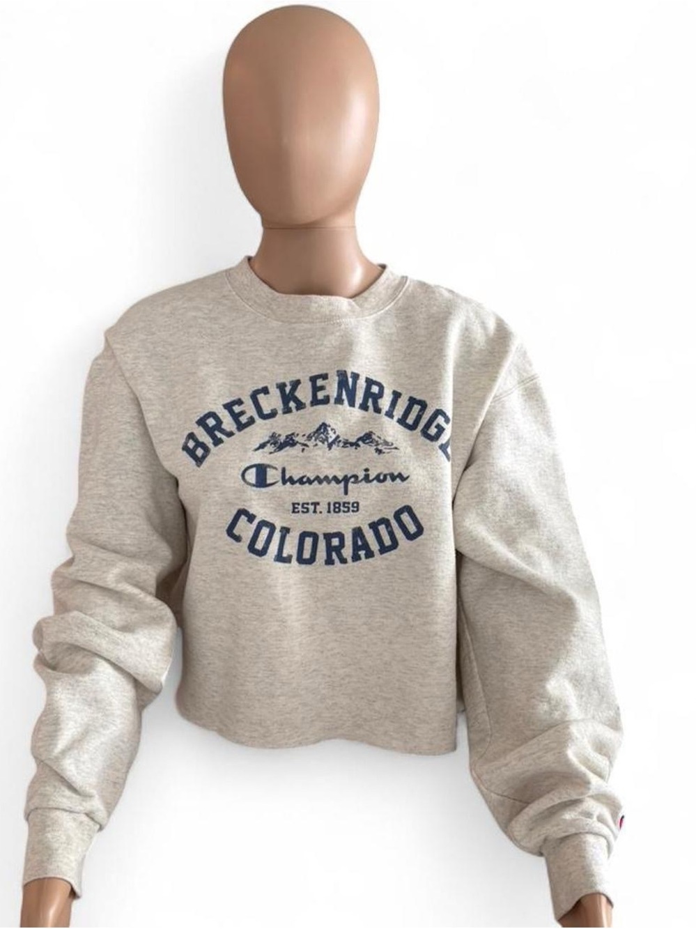 Champion cropped Sweatshirt with Blue Breckenridge Colorado Graphic